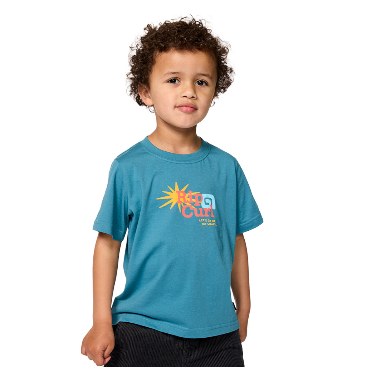 Remera Rip Curl Lets See The Waves Tee Niño - Celeste 
