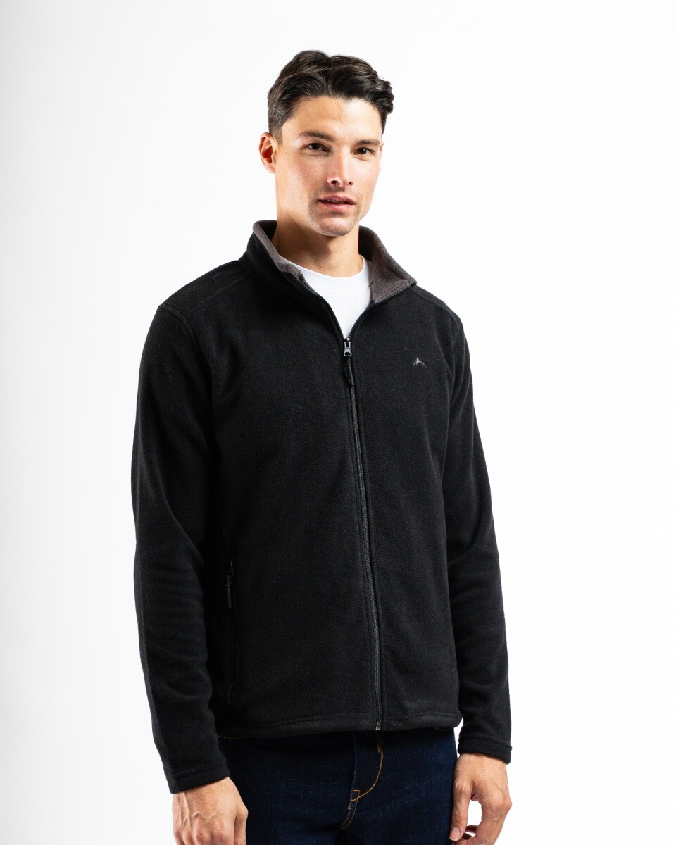 Campera Polar Clásica - Negro/Gris Oscuro 