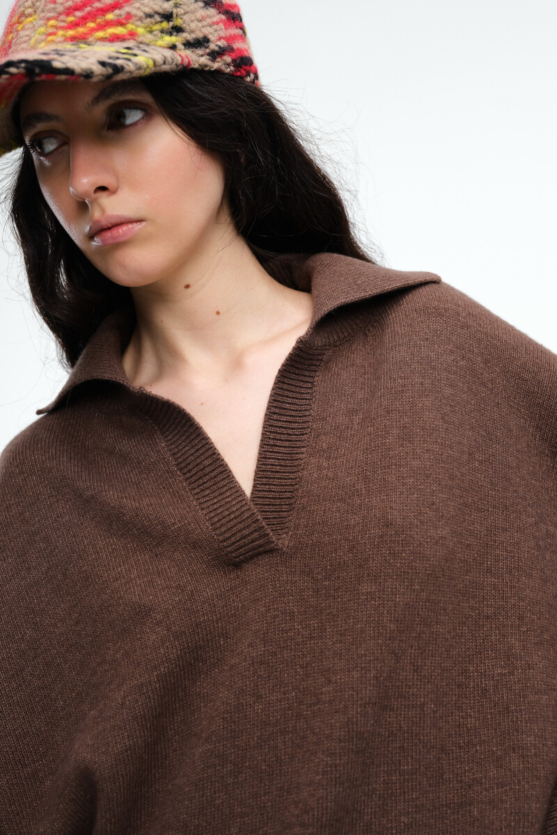 SWEATER COLLAR Marron