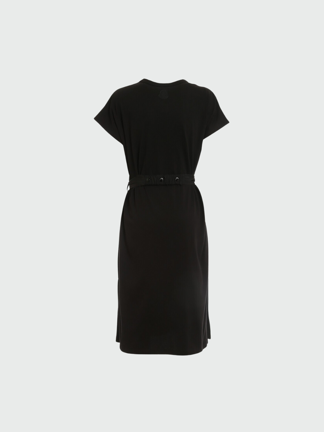 Moncler -Vestido de algodón con cinturilla Negro