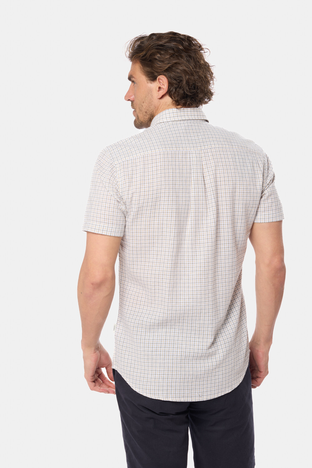 CAMISA DE LINO A CUADROS Verde