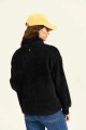 PORLAR SWIPE MOCK SHERPA J-negro