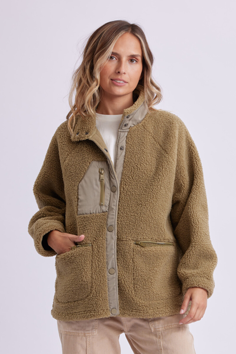 Campera Sherpa Verde Oliva