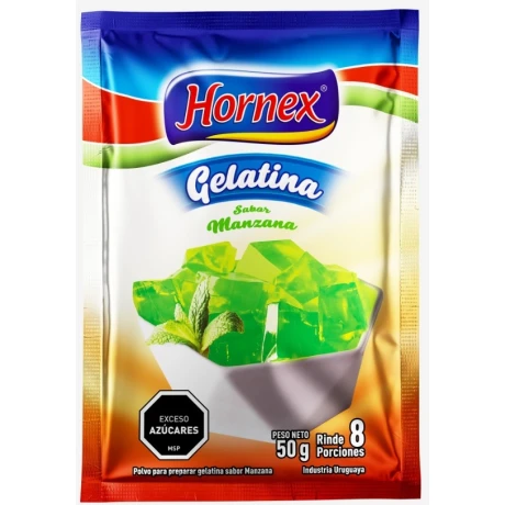GELATINA HORNEX 50G 8P MANZANA GELATINA HORNEX 50G 8P MANZANA