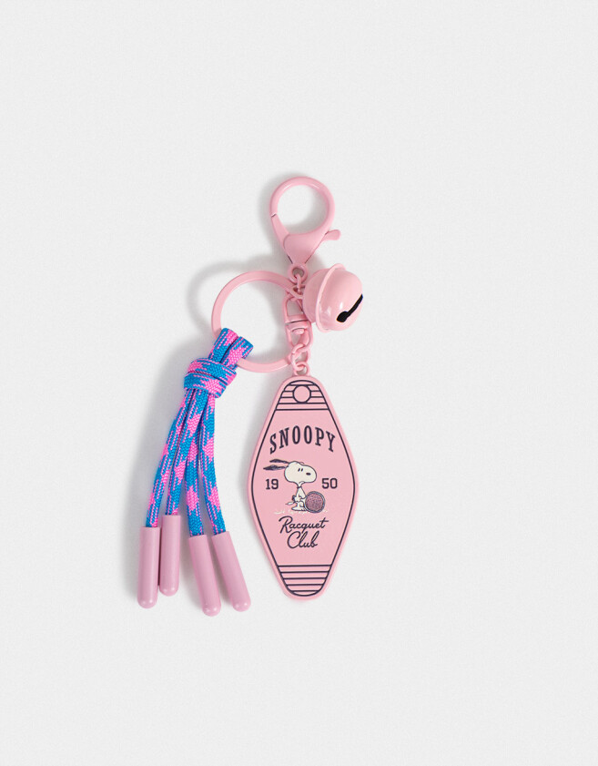 Llavero Llavero Y Charm De "snoopy" - Rosa Claro