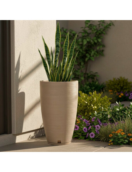 MACETA AMSTERDA GRAPHITO 35x65 BEIGE EFECTO PIEDRA MACETA AMSTERDA GRAPHITO 35x65 BEIGE EFECTO PIEDRA