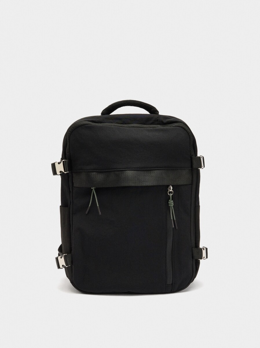 Mochila De Cabina Nylon Extensible Repelente Al Agua - negro 