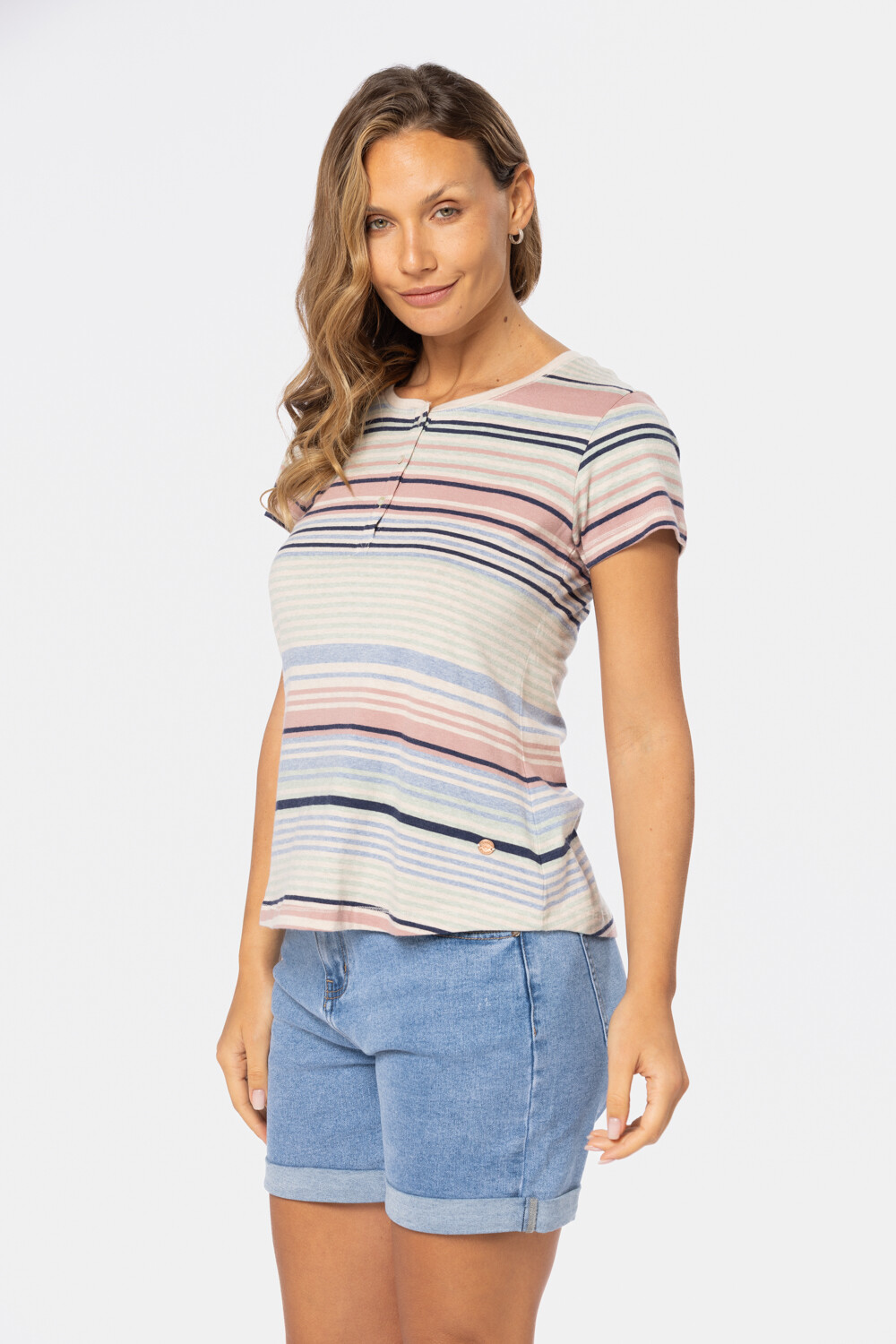REMERA RAYADA Beige