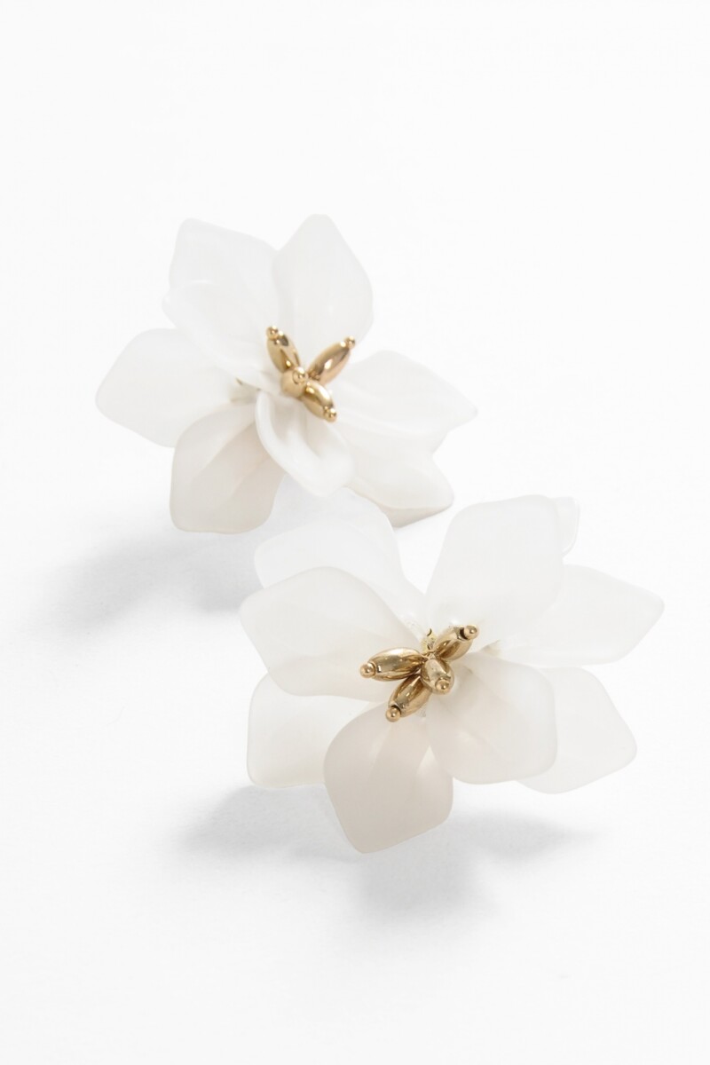 Caravanas clip flor crudo