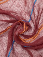 Pashmina De Lino Con Pespuntes burdeos