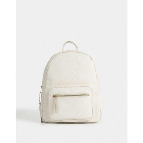 Mochila Trenzada Blanco Crudo