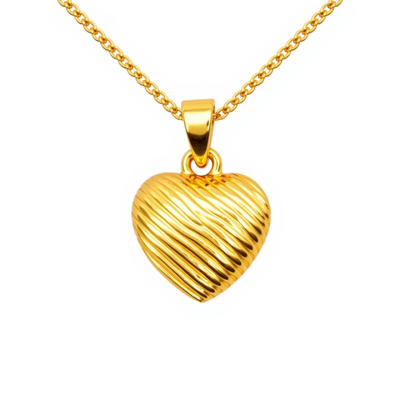 Dije Corazón-Estriado -Oro bajo-Sin Piedra-CP8566 sinpiedra