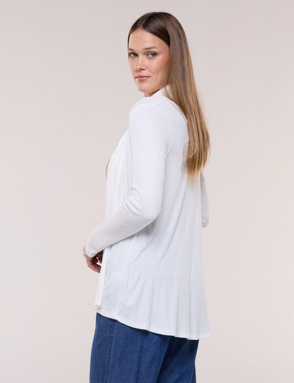 Cardigan De Punto Acanalado CRUDO