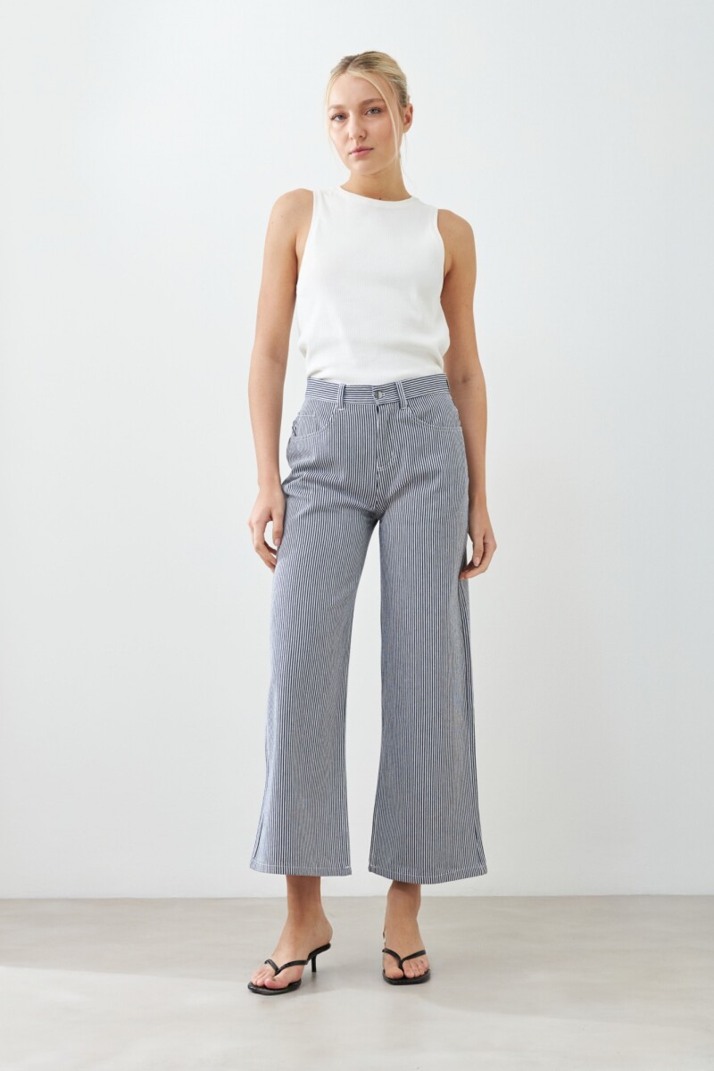 Pantalón de jean rayado crudo