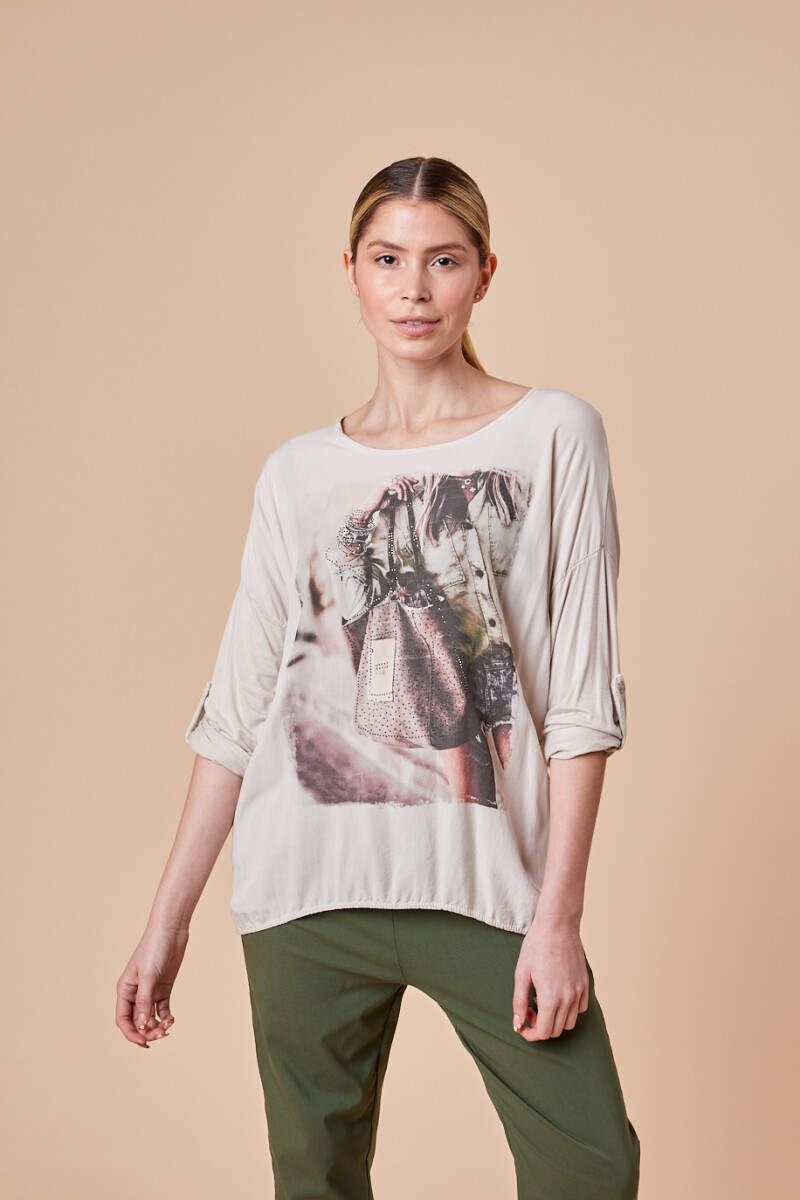 REMERA RAVENA - Beige 