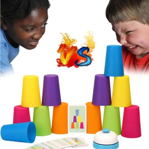 Stack Cup, juego de mesa con tarjeta, entrenamiento lógi Stack Cup, Juego De Mesa Con Tarjeta, Entrenamiento Lógi