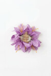 Broche flor dahlia tela lila