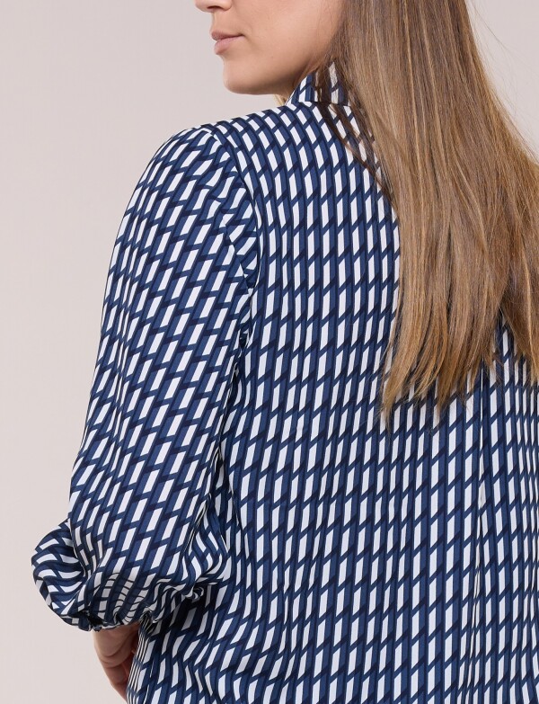 Camisa Estampa Geométrica AZUL/BLANCO