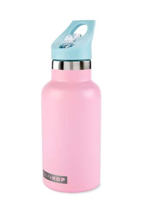 Botella de acero inoxidable con sorbito y stickers, rosada Botella de acero inoxidable con sorbito y stickers, rosada