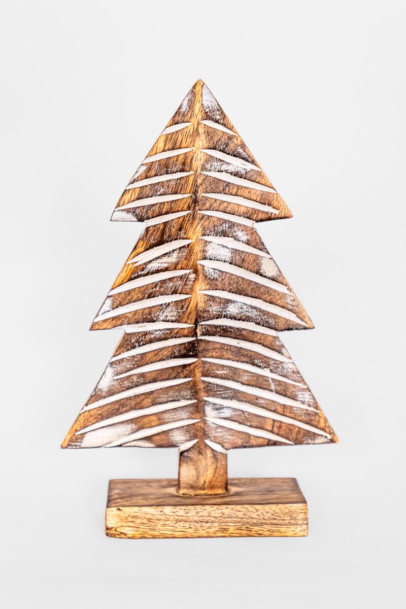 Deco Navidad árbol De Madera Tallado - Color Unico