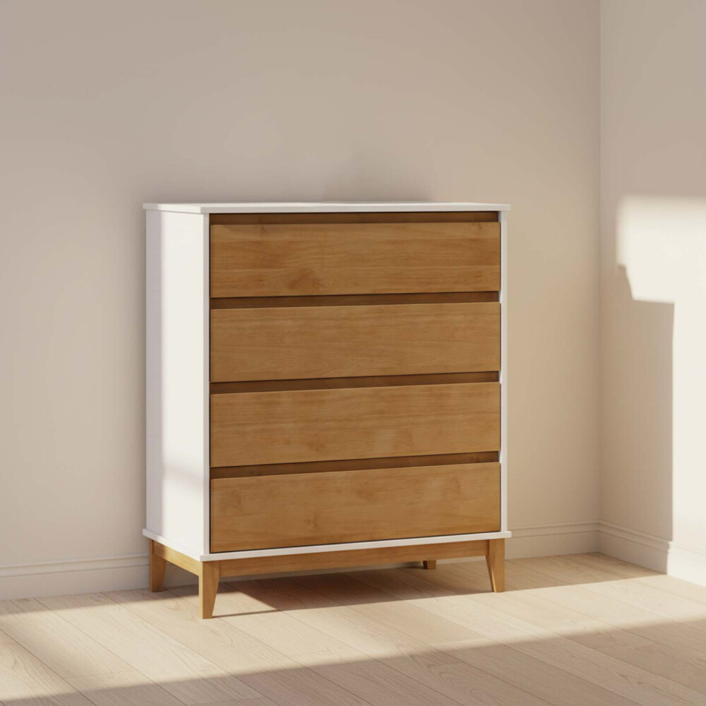 COMODA 4 CAJONES MDF-Y-MADERA MARRON ADAKU