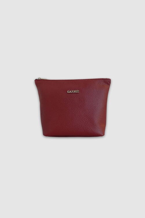 Necesseire cuero Kim Bordeaux