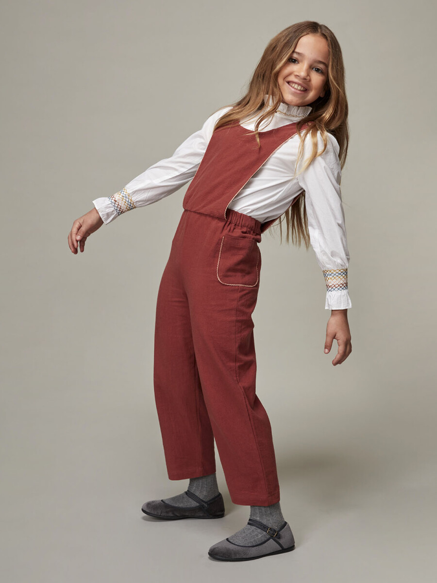 Blusa Con Smock Crudo