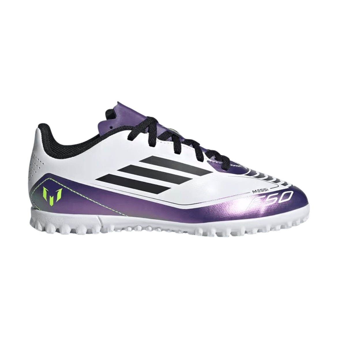 adidasl Messi F50 Club Kids - WHITE/COREB/UNITYPURPLE 
