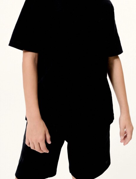 BERMUDA BÁSICA DE NIÑO EN ALGODÓN NEGRO