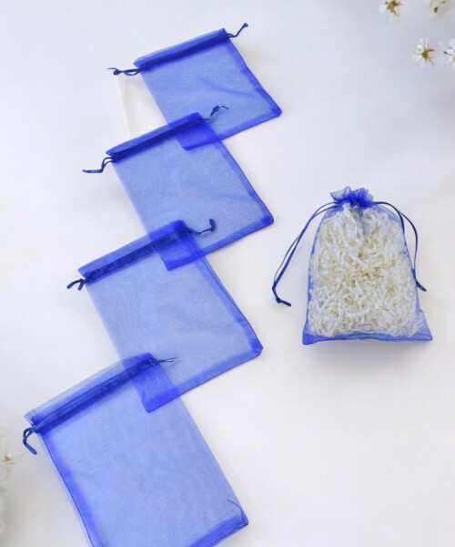 Pack x 100 - Bolsas organza 12x17 cm AZUL
