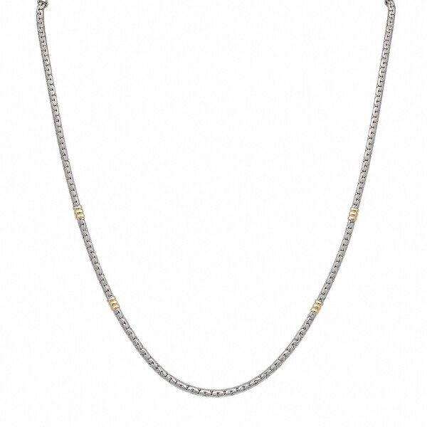 cadena tejida - Plata 925 y oro - sin piedra - CD3554 sinpiedra