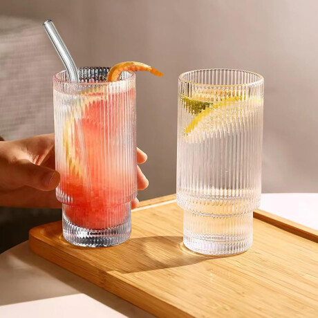 Vaso Line de 380Ml para Agua Refresco Bebidas en Vidrio Transparente