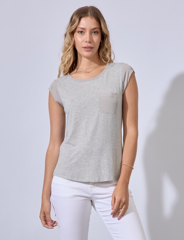 Remera Combinada GRIS