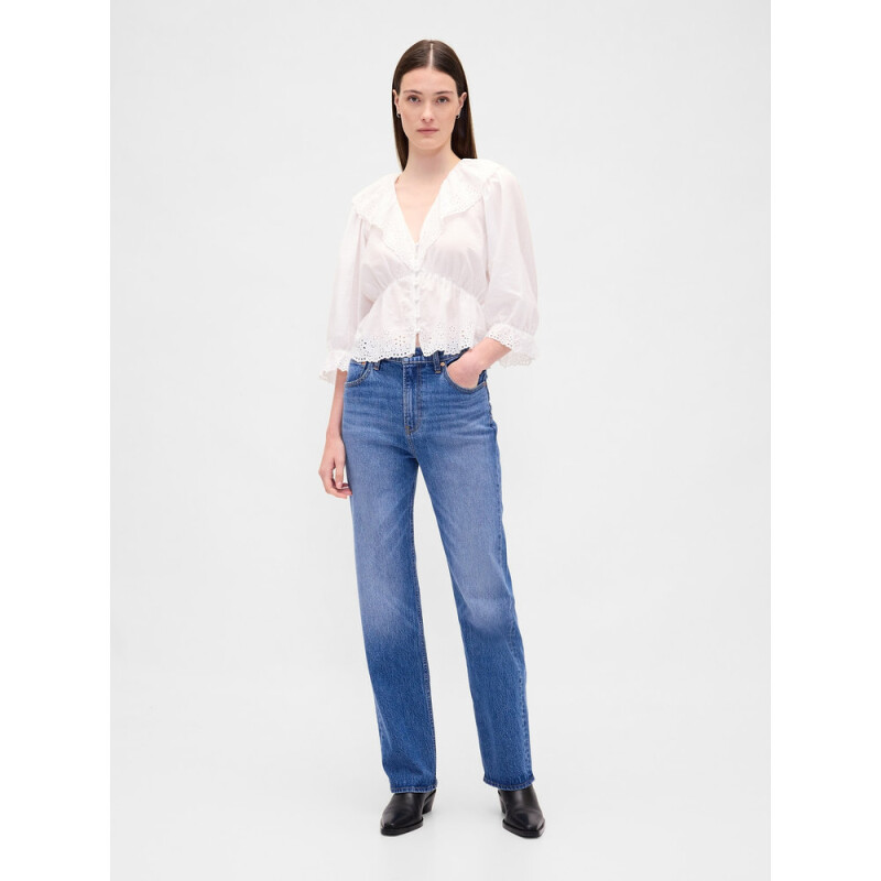LS RUFFLE COLLAR TOP NEW OFF WHITE