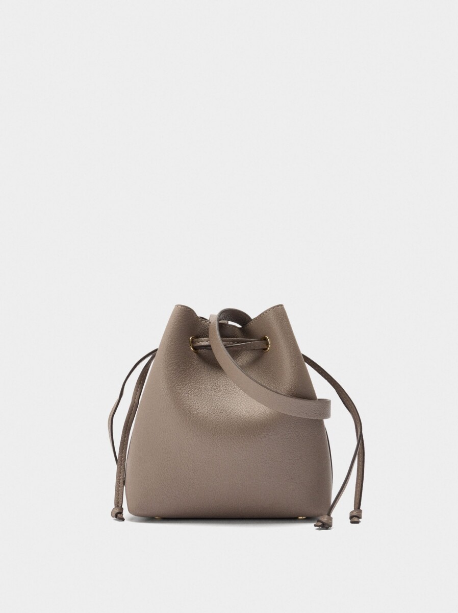 Bolso Bandolera Con Cordón - taupe 