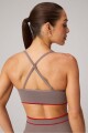 Bra Seamless V-Neck Push-Up Low Impact Bra Mujer Desert Shadows/Heated Red Fabletics