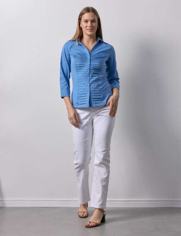 Camisa Tablitas AZUL CLARO
