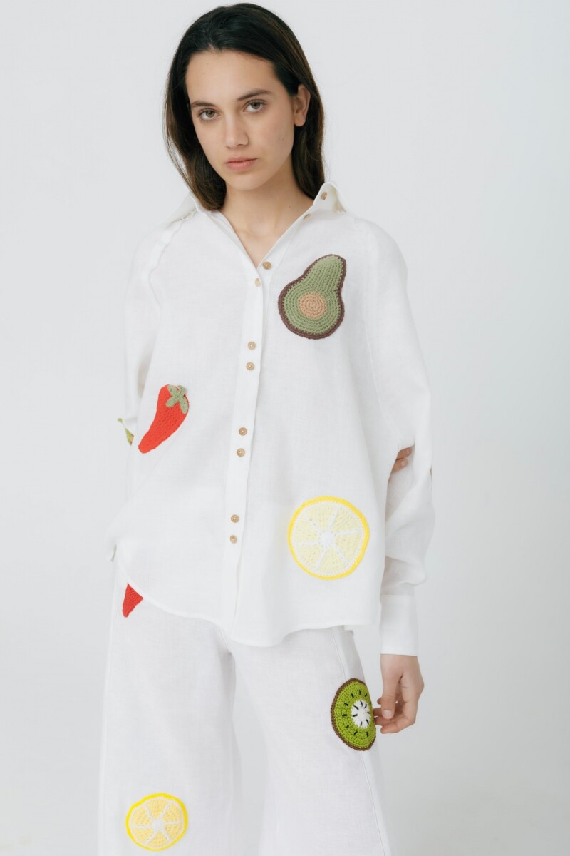 PREVENTA CAMISA RAGLAN CROCHET - Blanco 