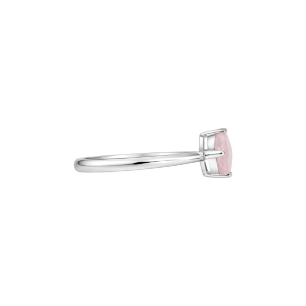 Anillo Rombo-Plata rodinada-Piedra Cuarzo rosa-AN2015 conpiedra