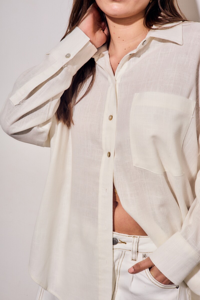 Camisa Con Lino Nácar