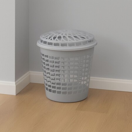 CESTO PARA ROPA TELADO 30 LITROS GRIS GRIS