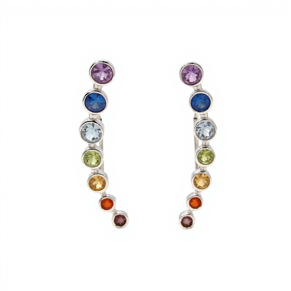 Caravanas Chakras-Plata 925-Con Piedras- CA4017 - conpiedra 