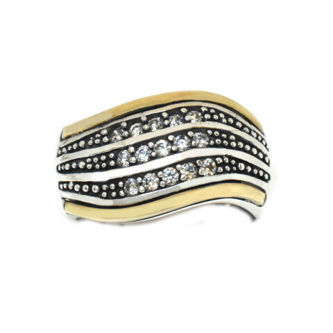 Anillo en Oro y Plata 925 con Zirconias Anillo en Oro y Plata 925 con Zirconias