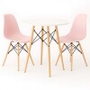 Juego de comedor Con Mesa Circular de 80cm + 2 Sillas Eames Rosa