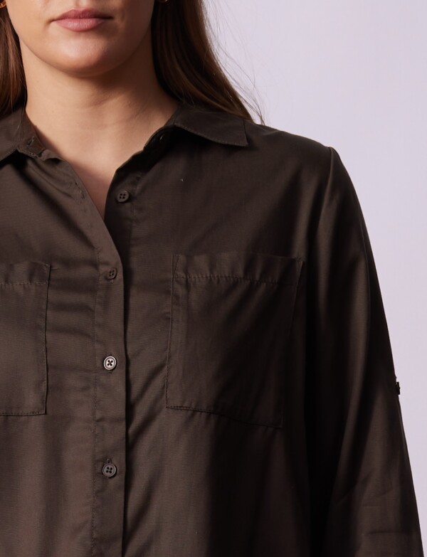 Camisa Bolsillos MARRON