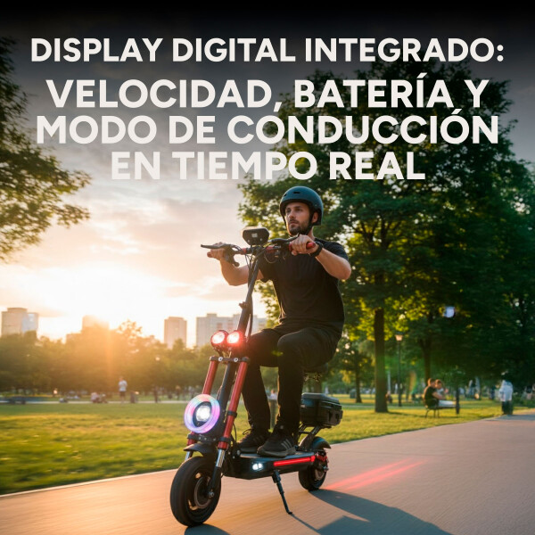 Scooter Monopatín Eléctrico Gogreen Flow Motor 1000w 60 Km/h Color Negro