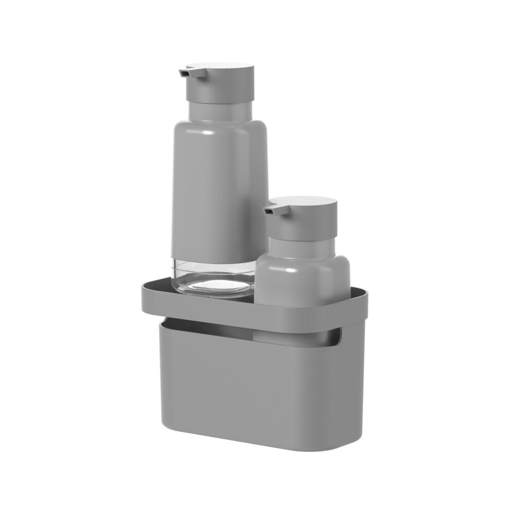 SET DISPENSADORES PLASTICO GRIS FLOW
