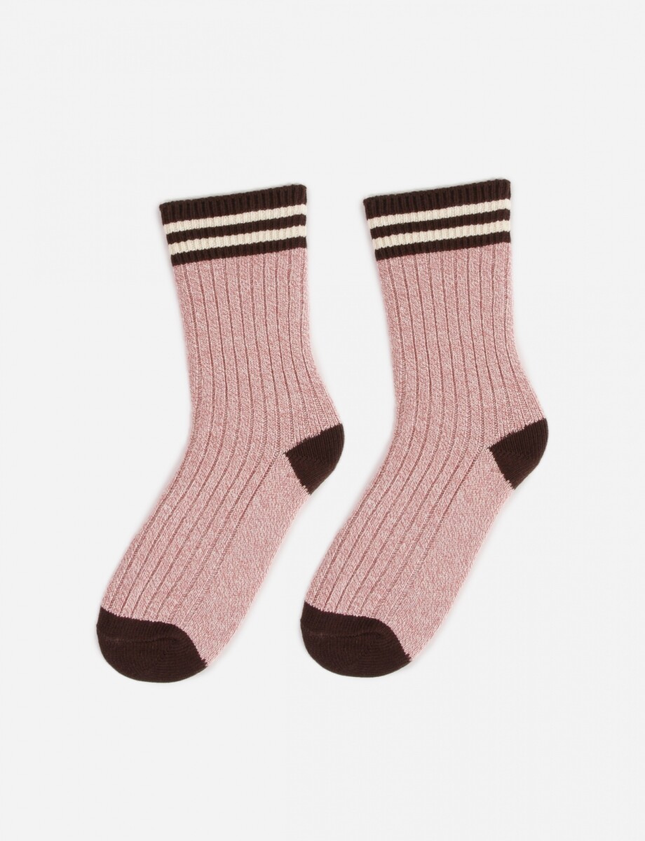 Medias gruesas franja - rosa 