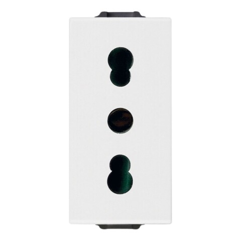 MODULO TOMA ITALIANA 2x10/16A+T BIVALENTE BLANCO NEVE UP MODULO TOMA ITALIANA 2x10/16A+T BIVALENTE BLANCO NEVE UP