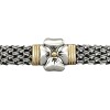 Pulsera Flor-Plata y Oro-Sin Piedra-PU5007 sinpiedra